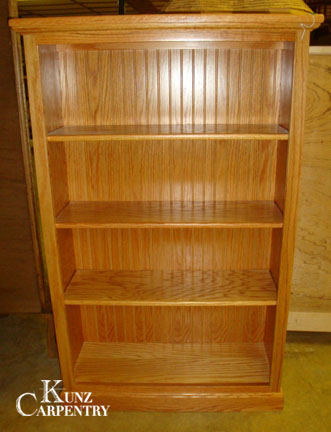 Custom 48" Oak Bookcase with Beaded Back