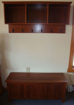 CustomCherry Shelf and Bench Unit