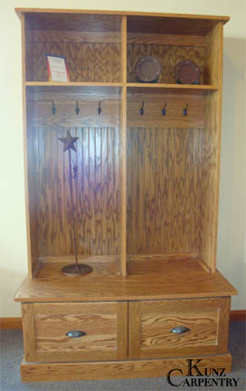 Oak Bench Locker Unit