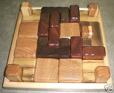 K14 - 13-5/8"x13-5/8"x2-1/4" Wooden Block Puzzle 1
