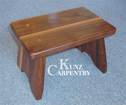 K4 - Walnut Step Stool 18"L x 8"W x 7-1/2"T