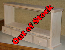 Red Oak 3 Drawer Shelf Unit