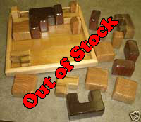 13-5/8"x13-5/8"x2-1/4" Wooden Block Puzzle