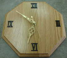 9" Solid Wood Octagon Clock