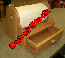 Red Oak Paper Towl Holder w/ Drawer