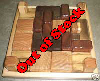 9-1/4"x9-1/4"x2" Wooden Block Puzzle