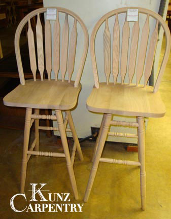 30" Oak Swivel Stool
