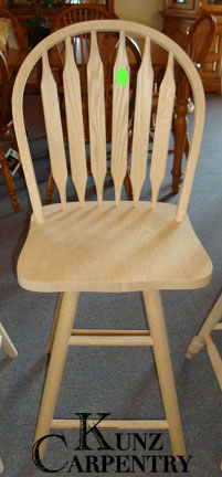 24" Deluxe Straight Leg Oak Stool