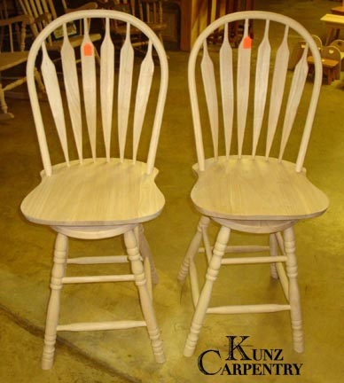 24" Rubberwood Swivel Seat Stool