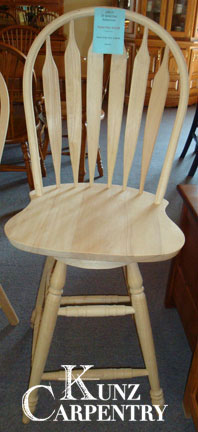24" Rubberwood Swivel Stool