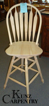 30" Rubberwood Swivel Stool