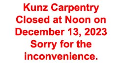 Closed at Noon 12/14/2023