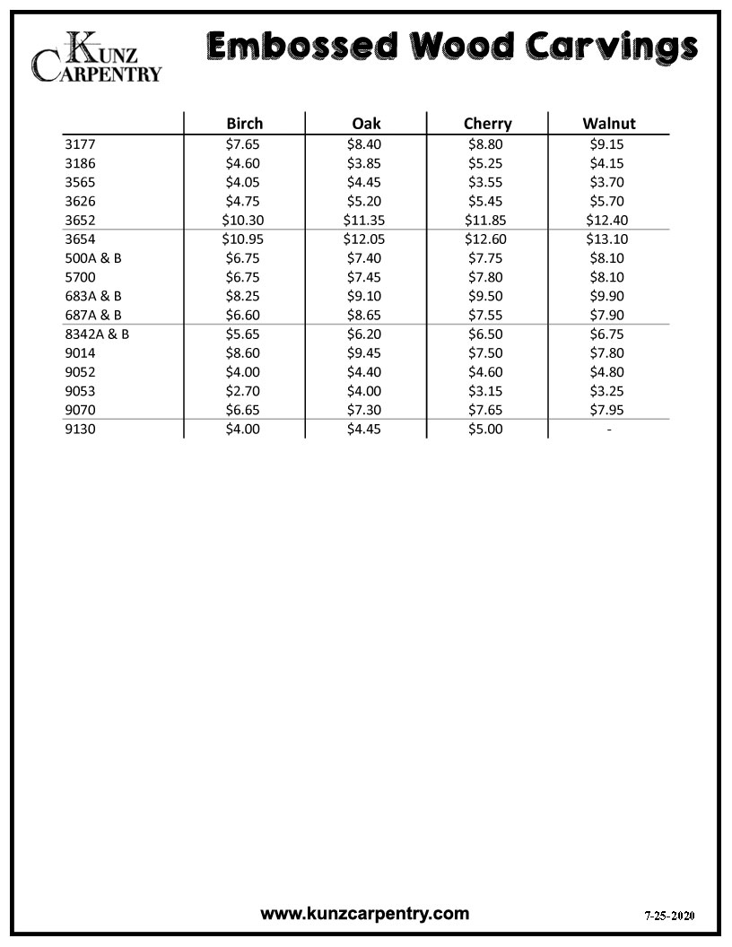 Embossed Wood Carvings Prices