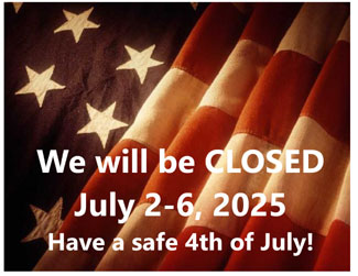 Warehouse Closed 4th of July